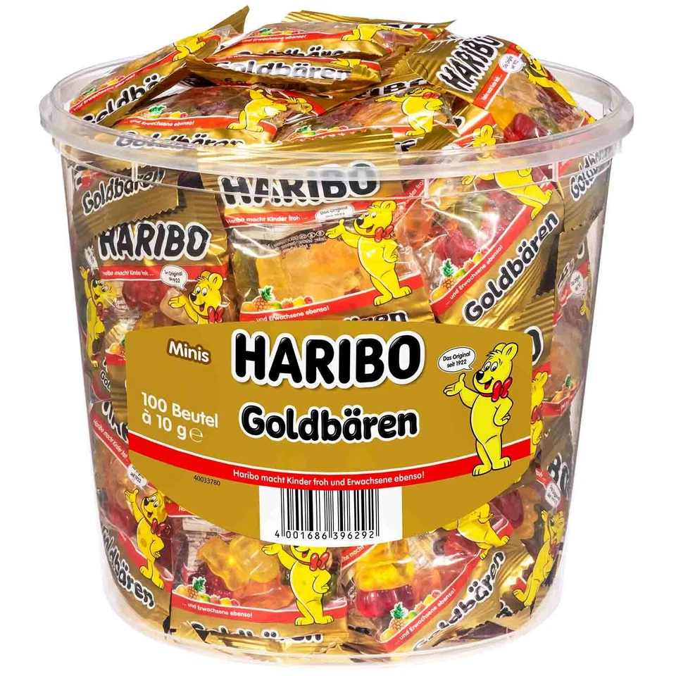 (11,21€/1kg)Haribo Goldbären - Minibeutel - Fruchtgummi - Give Away 100 Beutel - Bild 1 von 1