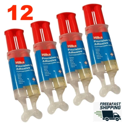 12 CONFEZIONI Hilka 2 Parti Resina Epossidica Precisione Rigida Colla Adesiva Forte