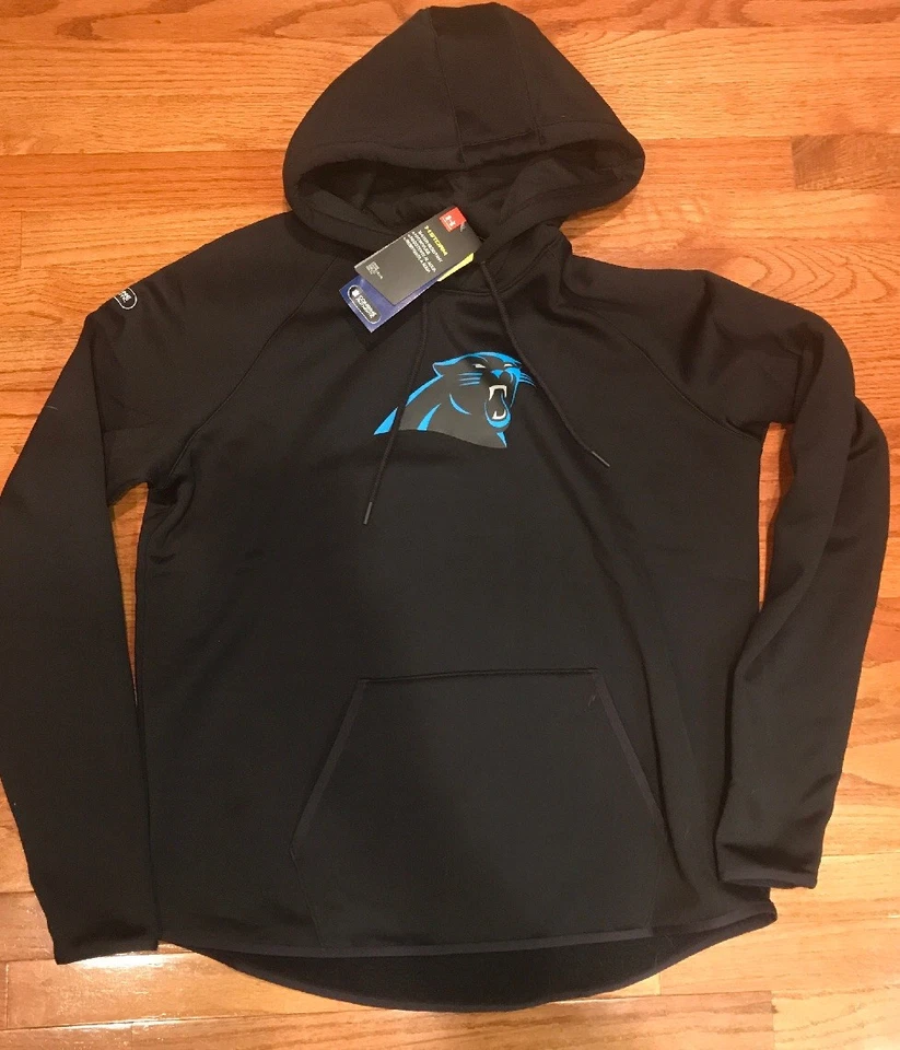Under Armour NFL 组合 Carolina Panthers Storm 女式连帽衫 L 码全新带标签 80 美元 — 第 1/1 张图片