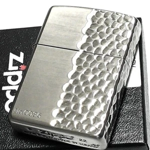 Zippo Oil Lighter 4 Sides Hammertone Armor Case Antique Silver Brass Japan - Picture 1 of 9