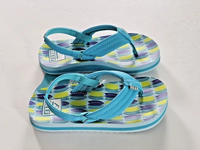 Sandalias chanclas Reef Little Boys 10 EE. UU. Niños Little Ahi Blue Fish Zapatos Foto 1 de 2