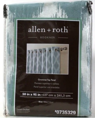 1 Paquete Allen & Roth 0735329 Bookner 50" X 95" Azul 1 Unidad Ojal Panel Superior Foto 1 de 2