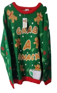 Lebkuchenmann Snack Damen Erwachsene Gr. XL Ugly Christmas Pullover ~ Neu mit Etikett - Bild 1 von 2