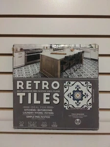 Retro Self Adhesive Peel'n Stick Vinyl Floor Tiles , 20pc Box - Picture 1 of 3