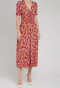 DVF Diane von Furstenberg Koren Reversible Midi Dress Vintage Ruched S $660 - Picture 1 of 7