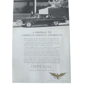 Vintage 1962 Chrysler Imperial Eminent Attorneys Ad Advertisement - Picture 1 of 4