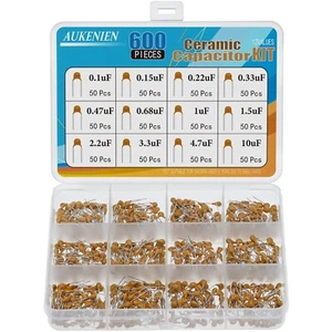 Keramik Kondensator Set 12 Stück 0.1uF-10uF Sortiment Feuchtigkeitsbeständig - Bild 1 von 2