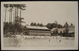 Lake Spofford Cheshire Ware's Grove Schwimmer Kanus Spofford, NH RPPC Postkarte - Bild 1 von 2