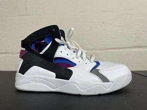 Nike Air Flight Huarache PRM QS Blanco Negro Lyon Azul Berry Talla 13 Fab 5 - Imagen 1 de 9