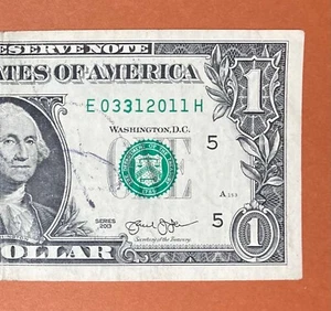 March 31, 2011 ( E 03312011 H ) Birthday Note $1 One Dollar Bill - Picture 1 of 3