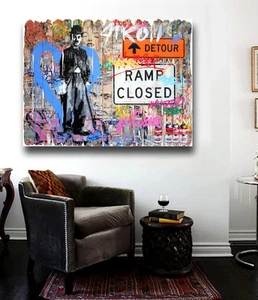 Banksy Street art Print Grafitti 32 x 24 Canvas print Ali, Madonna, Chaplin - Picture 1 of 2