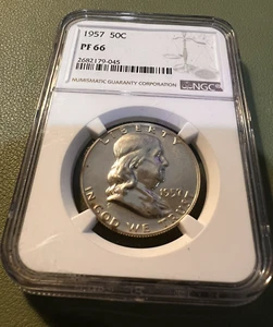 1957 FRANKLIN HALF DOLLAR NGC GRADED PF66 - PROOF - Picture 1 of 4