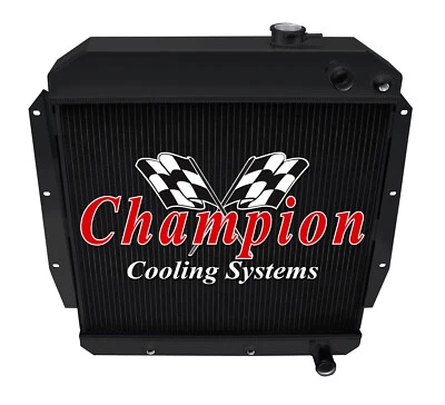 Cold Champion 3 Row Black Finish Radiator for 1955-1959 Chevrolet Truck LS Swap - Image 1 of 4