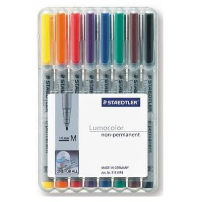 STAEDTLER Lumocolor Non-permanent Marker 8 Assorted Colour 1.0mm Medium 315 WP8 - image 1 of 4