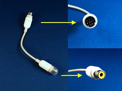 OEM Apple PowerBook G4 male S-Video to female RCA Composite Adapter 922-5850 - Image 1 of 4