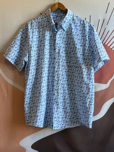 HUK Poloshirt Herren Large Blau Krabbenmuster Kurzarm Golf Performance Freizeit - Bild 1 von 8