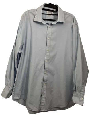 Camisa gola clássica T.M Lewin XL azul 100% algodão manga longa - Imagem 1 de 4