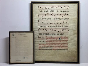 15th Century Franciscan Chant Medieval Manuscript Provenance Library Of Congress - Picture 1 of 14