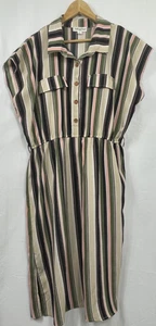 Full Circle Trends Kleid mit vertikalen Streifen, mehrfarbig, knielang, Größe L - Bild 1 von 5