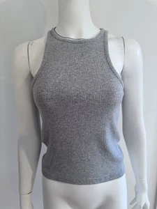 J. Crew Re-imagined By J.Crew graues geripptes Racerback-Tanktop. Größe M - Bild 1 von 15