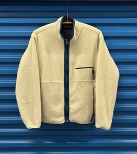 1991 Patagonia Small Reversible Navy Glissade Natural Synchilla Cardigan USA - Picture 1 of 9