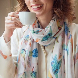 Hummingbird Chiffon Scarf - Picture 1 of 5