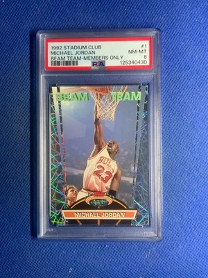 1992-93 Topps Stadium Club - Beam Team Michael Jordan #1 только члены PSA 8 - Изображение 1 из 2