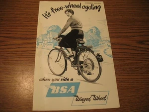 NEW NOS BSA WINGED WHEEL MOTORIZED BICYCLE LEAFLET BROCHURE AD 1954 (K-9928) - Picture 1 of 10
