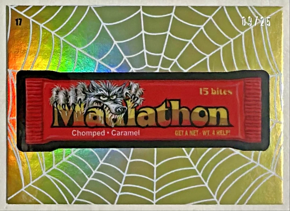 2025 Topps Wacky Packages Halloween Maulathon 9/25 Gold Web Foil #17 - Image 1 of 3