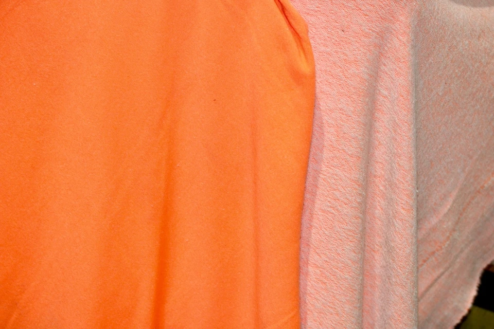 FRENCH TERRY KNIT 2 WAY SPANDEX FABRIC 60" WIDE NEON ORANGE 9 OZS. BY THE YARD - Image 1 of 4