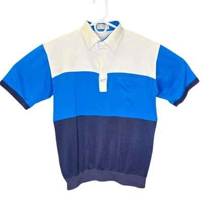 Polo vintage Norm Thompson Escape Ordinary colorblock para hombre parte inferior con bandas en L Foto 1 de 4