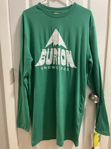 BURTON Snowboards - Long Sleeve Tech Tee Tall M Green Long Super Soft - Vintage - Picture 1 of 6