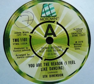 5th DIMENSION - YOU ARE THE REASON - MOTOWN DEMO 7" PLAY- TESTED NR.MINT - Bild 1 von 2