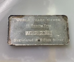 Antigua - Escuela Pesada 💥 DE COLECCIÓN AAM WORLD TRADE 10 OZ .999 Barra de Plata Fina 💥 - Imagen 1 de 2