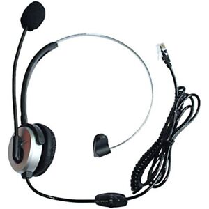 Hands-Free Call Center Headset Headphones Ear Phone Desk Telephone Fit Headband