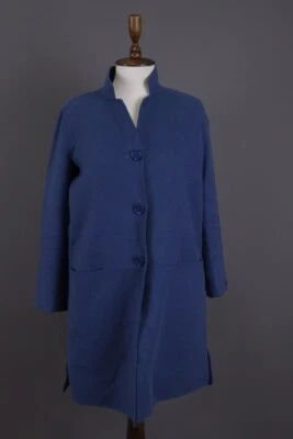 S'MAX MARA Blue Wool Angora Silk Lightweight Long Coat Size EU38 / US8 / GB10 - Image 1 of 4