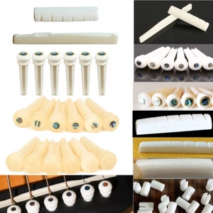 Guitar Bone Saddle Bone Bridge Pins Nut Guitar Luthier Saddle for Fender Gibson - Picture 1 of 55