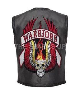 Chaleco de cuero real disfraz de película de los guerreros estilo rally de motocicleta para hombre - Imagen 1 de 3