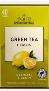Knightsbridge Green tea  Lemon Vegetarian , Vegan 40 bags new in stock  - Picture 1 of 3