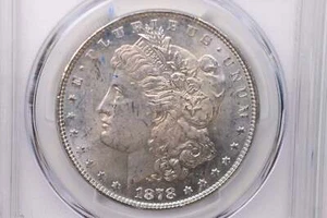 1878 Morgan Silver Dollar., 7/8 T.F.., PCGS Certified, MS63. SALE #88089 - Picture 1 of 4