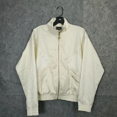 Chaqueta de bombardero deportiva Champion Ivory Signature para mujer mediana cremallera frontal ligera Foto 1 de 4