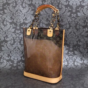 LOUIS VUITTON Monogram Clear Vinyl Cabas Ambre MM Tote Shoulder Bag #23 Rise-on - Picture 1 of 15