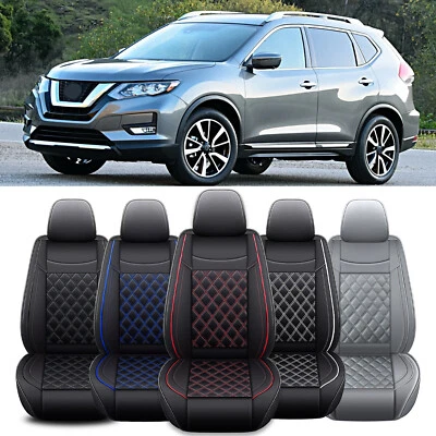 Полный комплект чехлов на автомобильное сиденье из искусственной кожи передняя + задняя подушка Deluxe для Nissan Rogue - Изображение 1 из 4