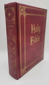 Vintage 1960 HOLY BIBLE Guiding Light Edition King James Nice Red Leather Cover - Picture 1 of 24