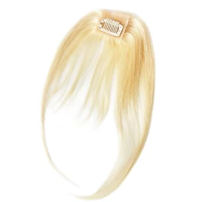 Clipe invisível amarrado à mão em cabelo humano 3D Air Bangs com costeletas longas topper - Imagem 1 de 4