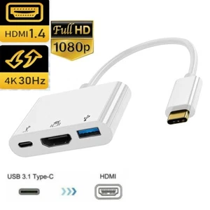 USB-C TYPE-C to HDMI VGA USB 3.0 Charging HUB Adapter 4K 60Hz 1080P for Macbook  - Picture 1 of 19