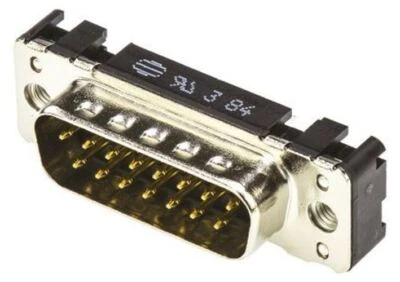 1 x Harting 15 Way Through Hole PCB D-sub Connector Plug, 2.74mm Pitch, with M3  - Image 1 of 2