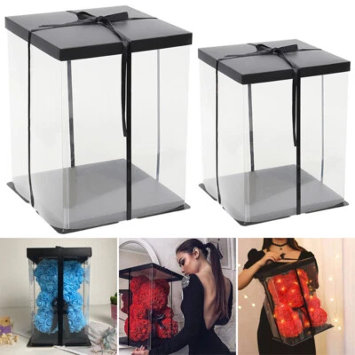 UKWAREHOUSESALES Clear PVC Gift Boxes Large Cake Candy Packaging Transparent Box Wedding Favors