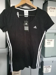 adidas Women's Running T-Shirt Gym Training Top - New Xl Black Bnwt Free Post - Picture 1 of 5