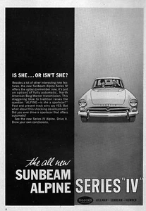1964 Sunbeam Alpine Series IV "Is She...Or Isn't She?" Original Ad  - Picture 1 of 1
